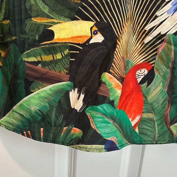 FARM Rio Black Pullover Tunic with Tropical Parrot Print - Picture 6 of 8